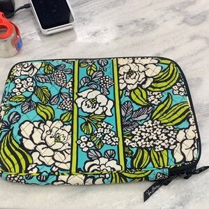 Vera Bradley Blue and Green Floral Laptop Sleeve